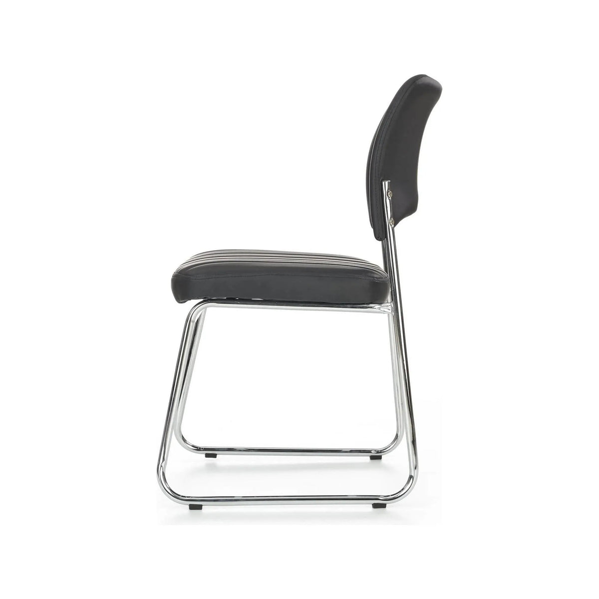 Scaun tapitat Rapid Black, negru/crom, metal/piele ecologica, 48X58X83 CM
