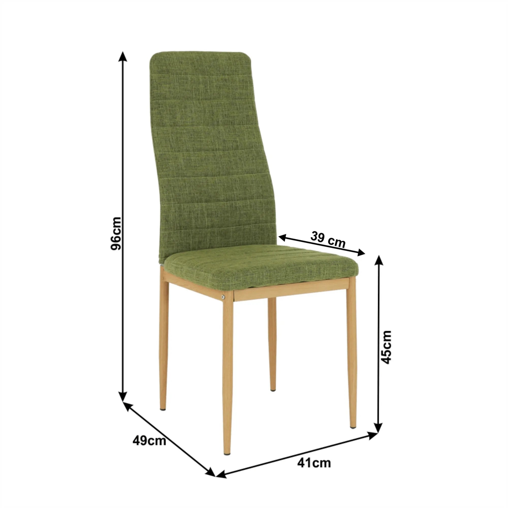 Scaun COLETA NOVA, verde/fag, stofa clasica/metal, 41x49x96 cm
