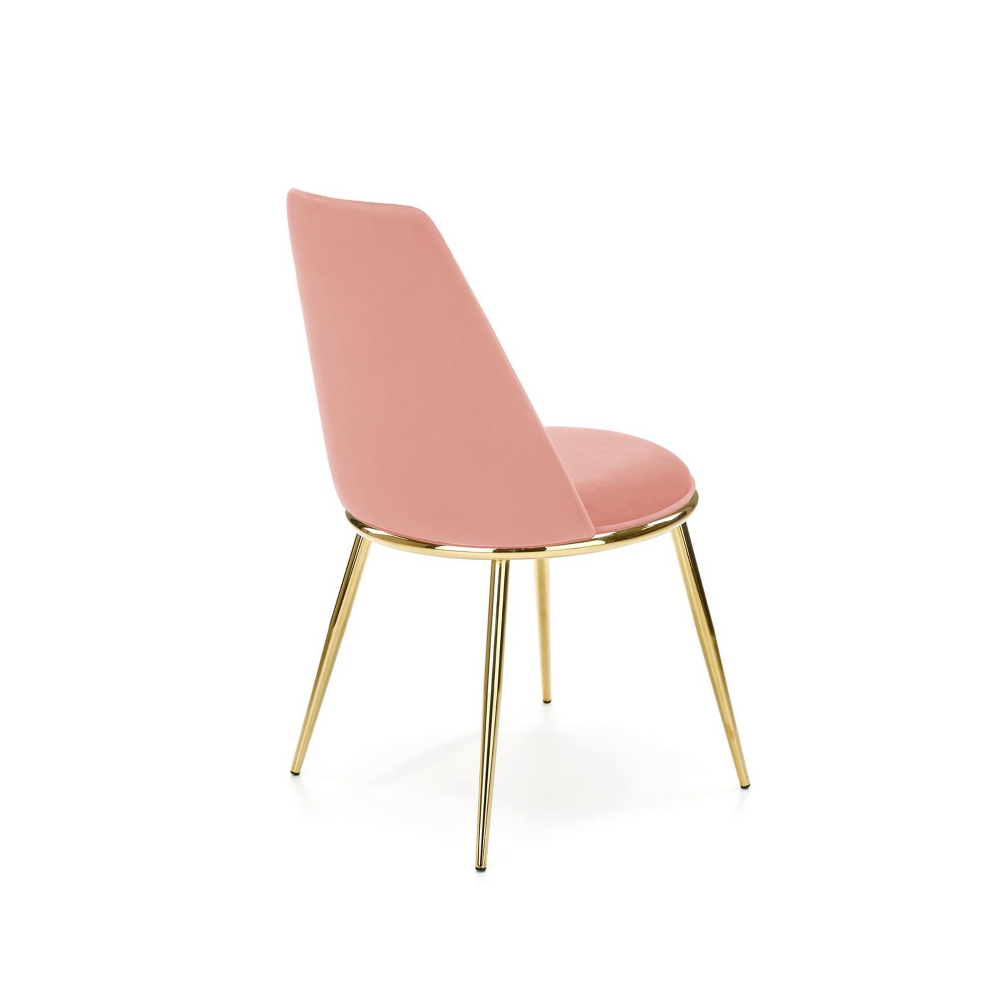 Scaun dining roz K460, stofa catifelata/metal, 49x54x84 cm