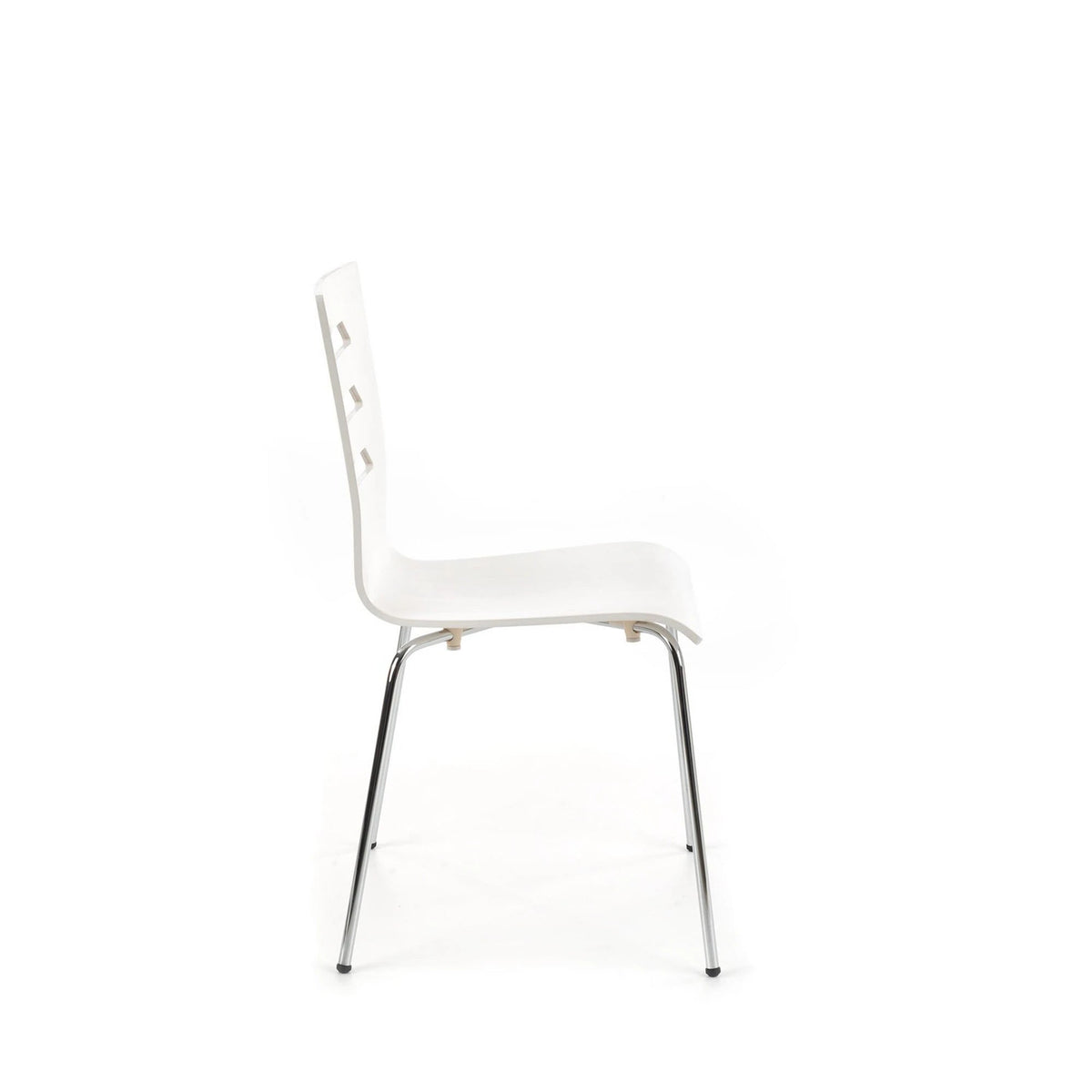 Scaun K155, alb/crom, placaj indoit/metal, 43x47x85 cm