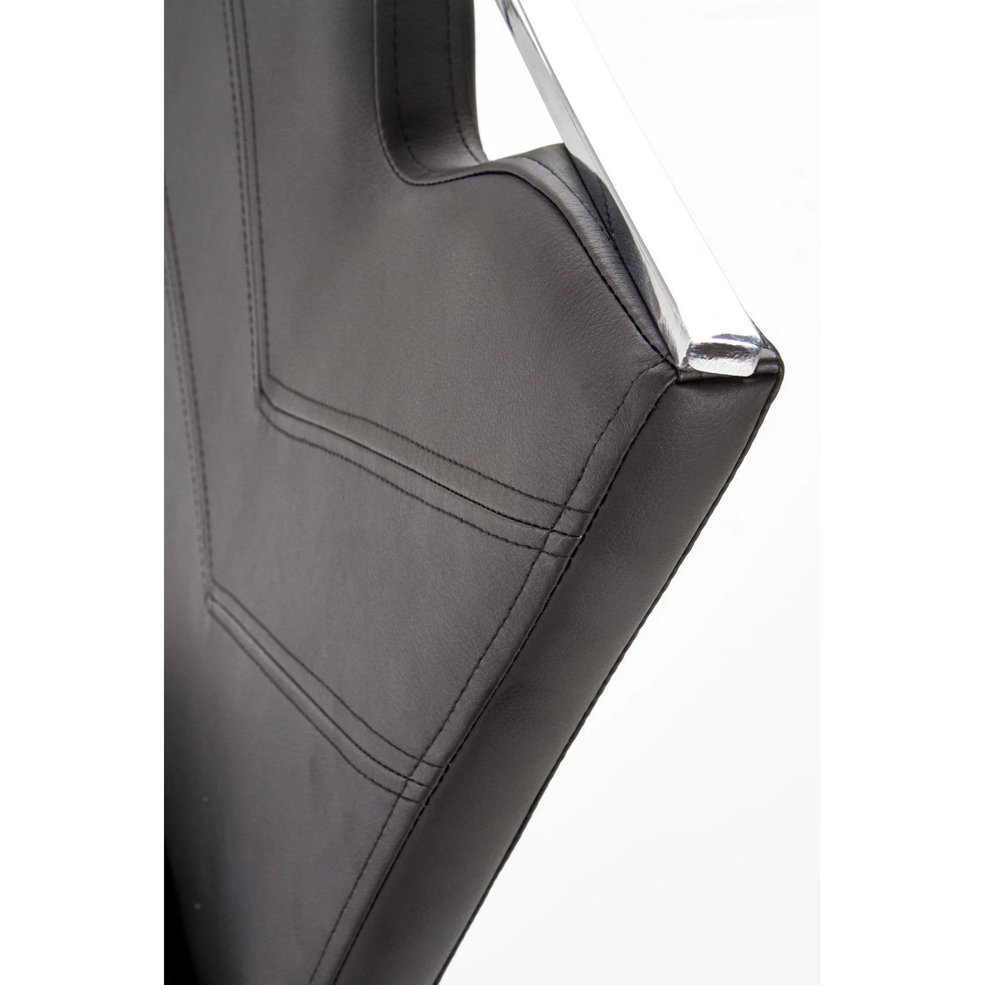 Scaun tapitat K224, negru/crom, piele ecologica/metal, 44X54X100 CM