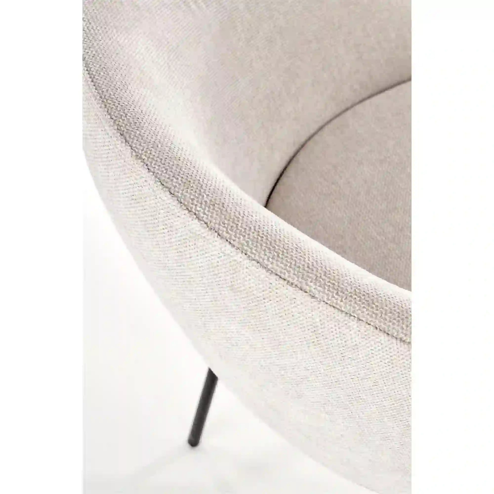 Saun tapitat dining K482, bej/negru, stofa clasica/metal, 61x59x78 cm