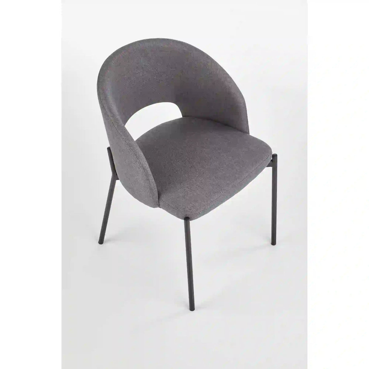 Scaun tapitat stofa clasica K373, gri/negru, 51x57x77 cm