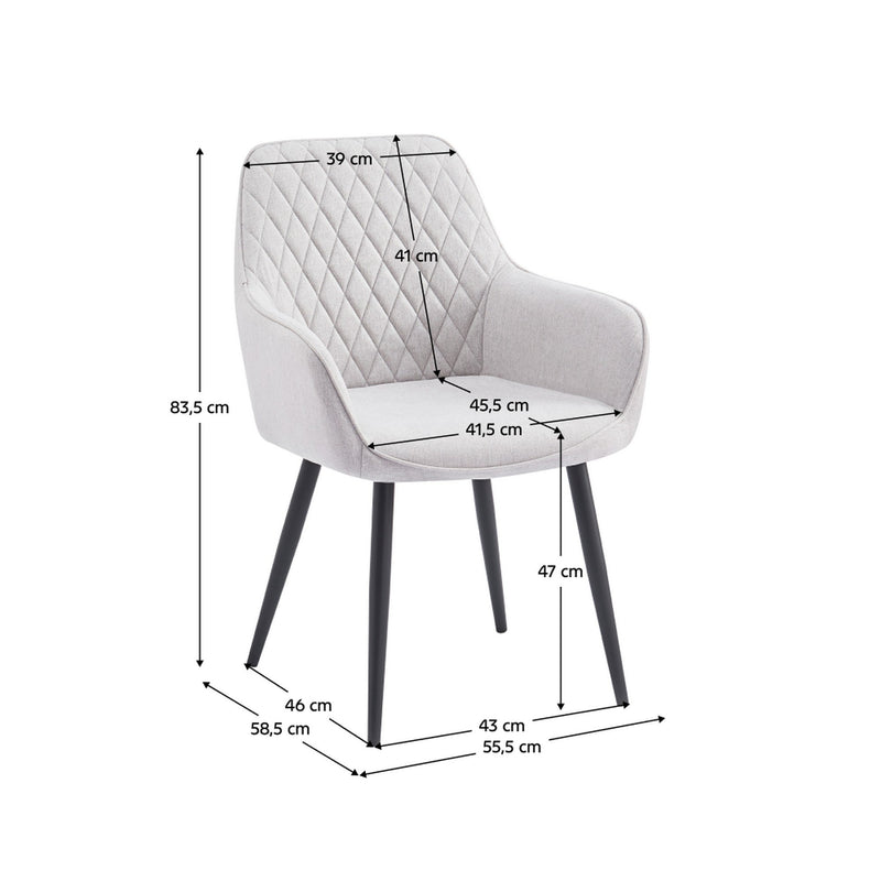 Scaun OSKOR, stofa clasica gri deschis - Nea 03, 56x59x84 cm