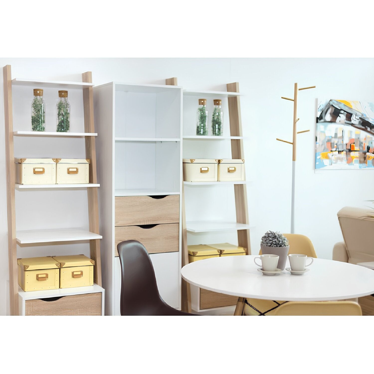 Vitrina OSLO 75382, alb/stejar sonoma, PAL melaminat, 50x39x171 cm