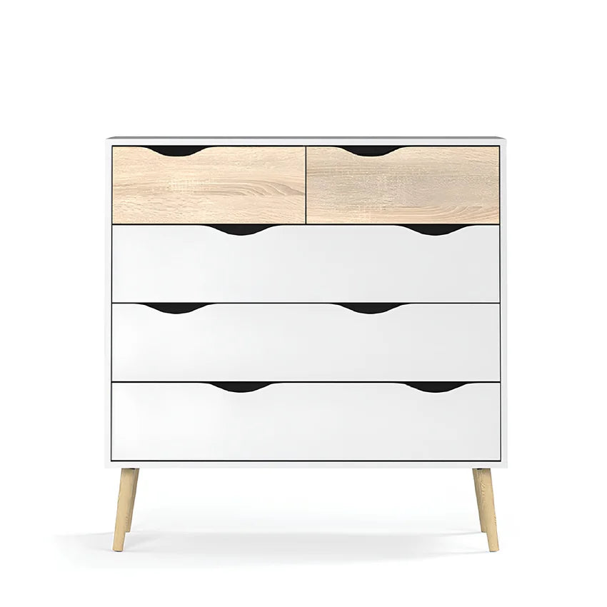 Comoda OSLO 75456, stejar sonoma/alb, DTD laminat, 99x39x101 cm