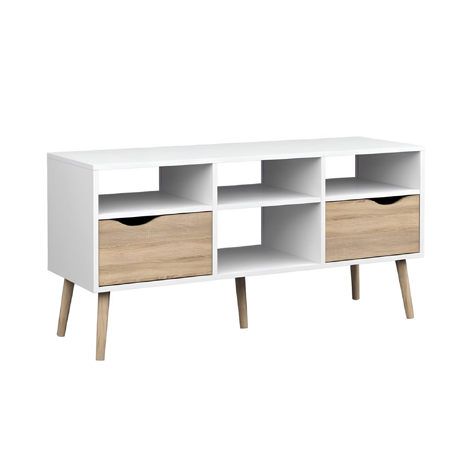 Comoda TV OSLO 75391, stejar sonoma/alb, PAL melaminat, 117x39x57 cm