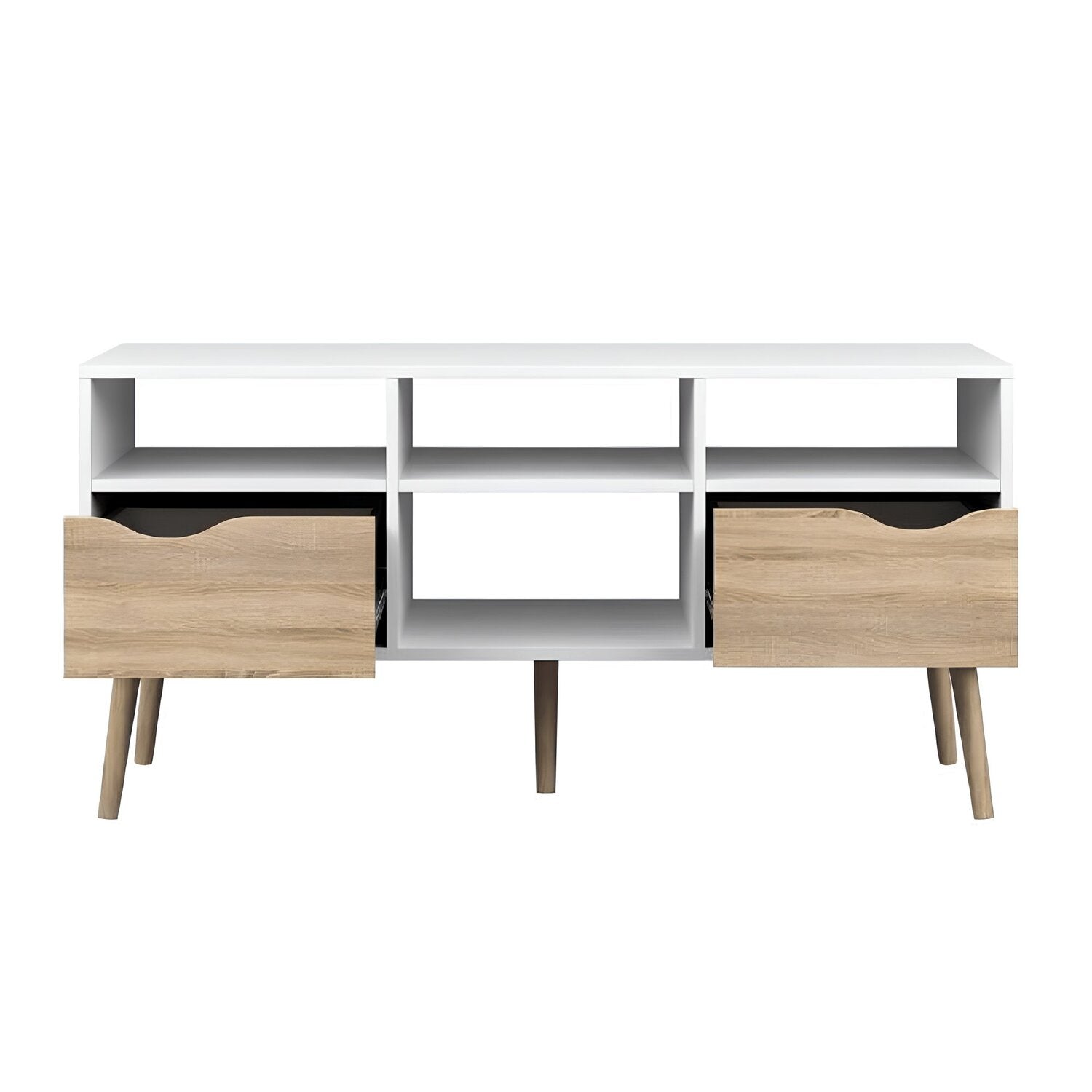 Comoda TV OSLO 75391, stejar sonoma/alb, PAL melaminat, 117x39x57 cm