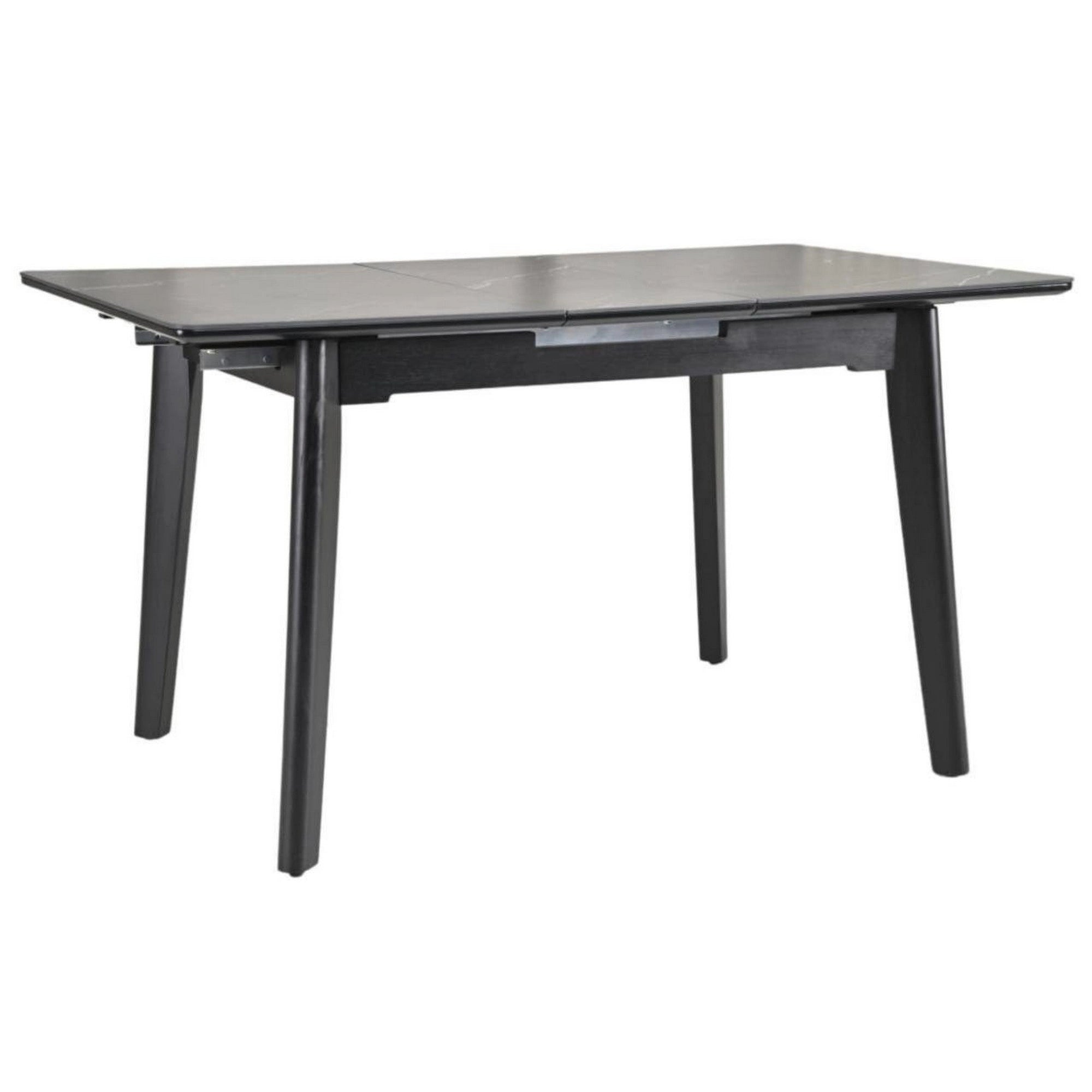 Masa extensibila OSTEN, negru cu efect de marmura, 110/140x80x76 cm