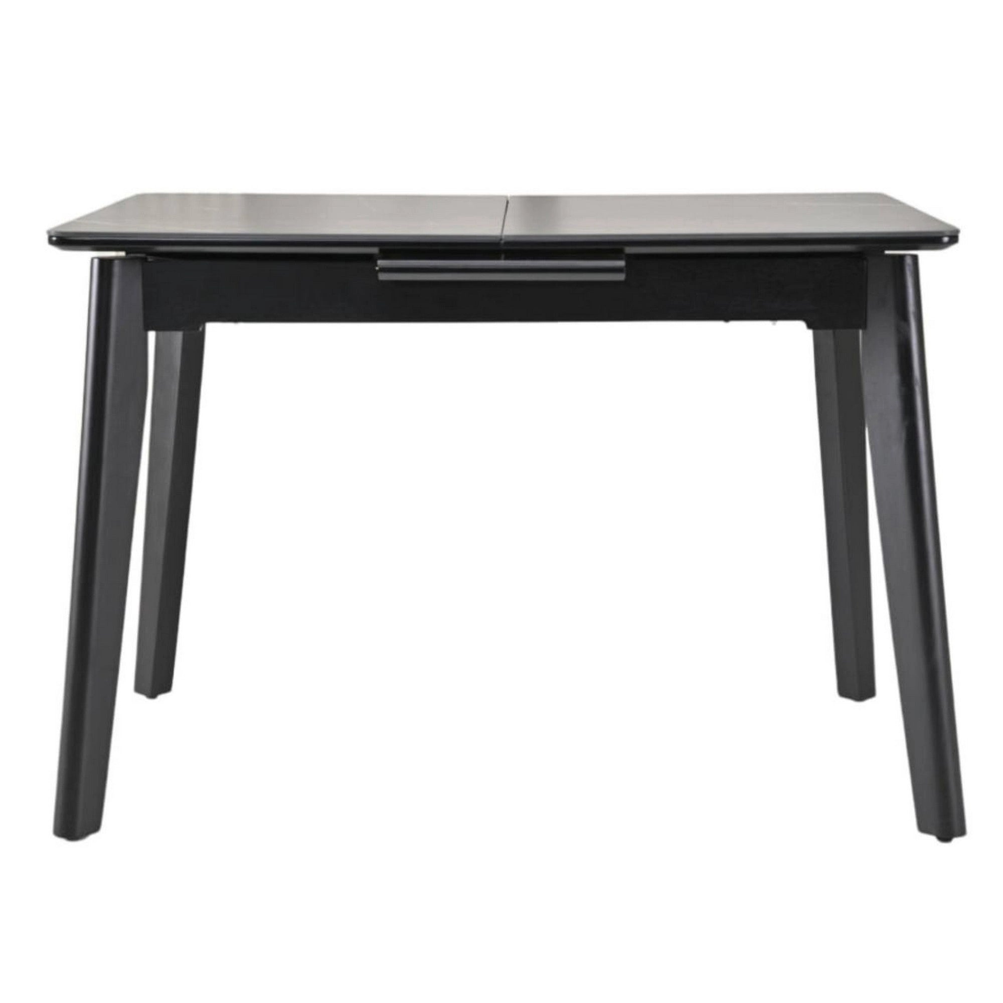 Masa extensibila OSTEN, negru cu efect de marmura, 110/140x80x76 cm