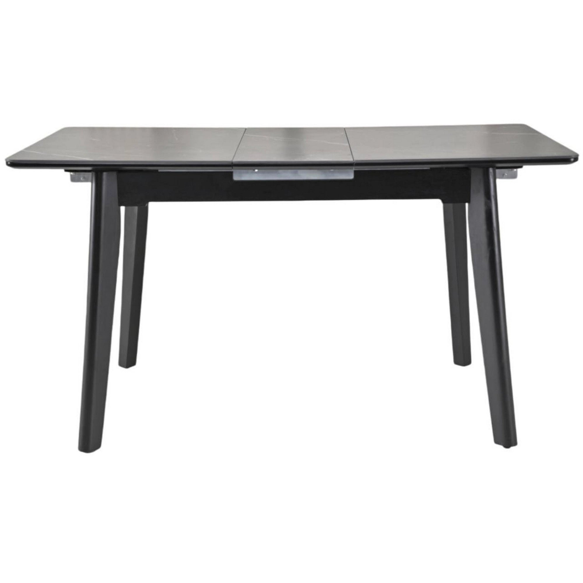 Masa extensibila OSTEN, negru cu efect de marmura, 110/140x80x76 cm