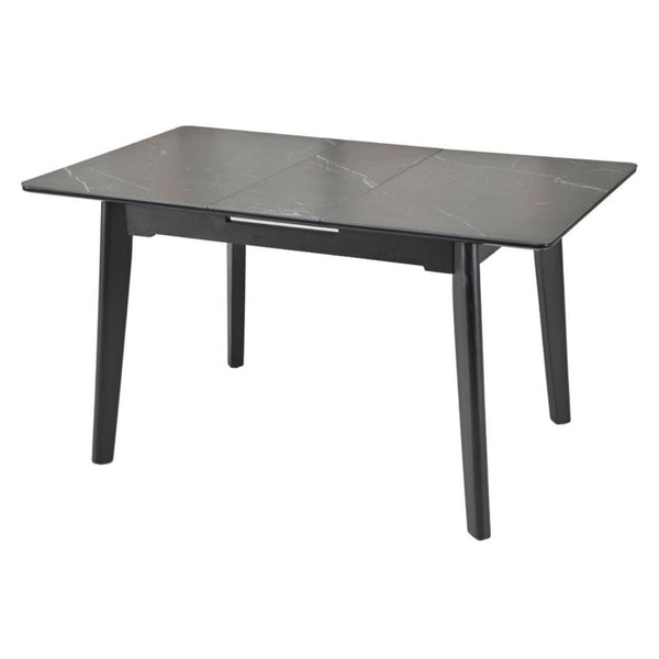 Masa extensibila OSTEN, negru cu efect de marmura, 140/180x80x76 cm