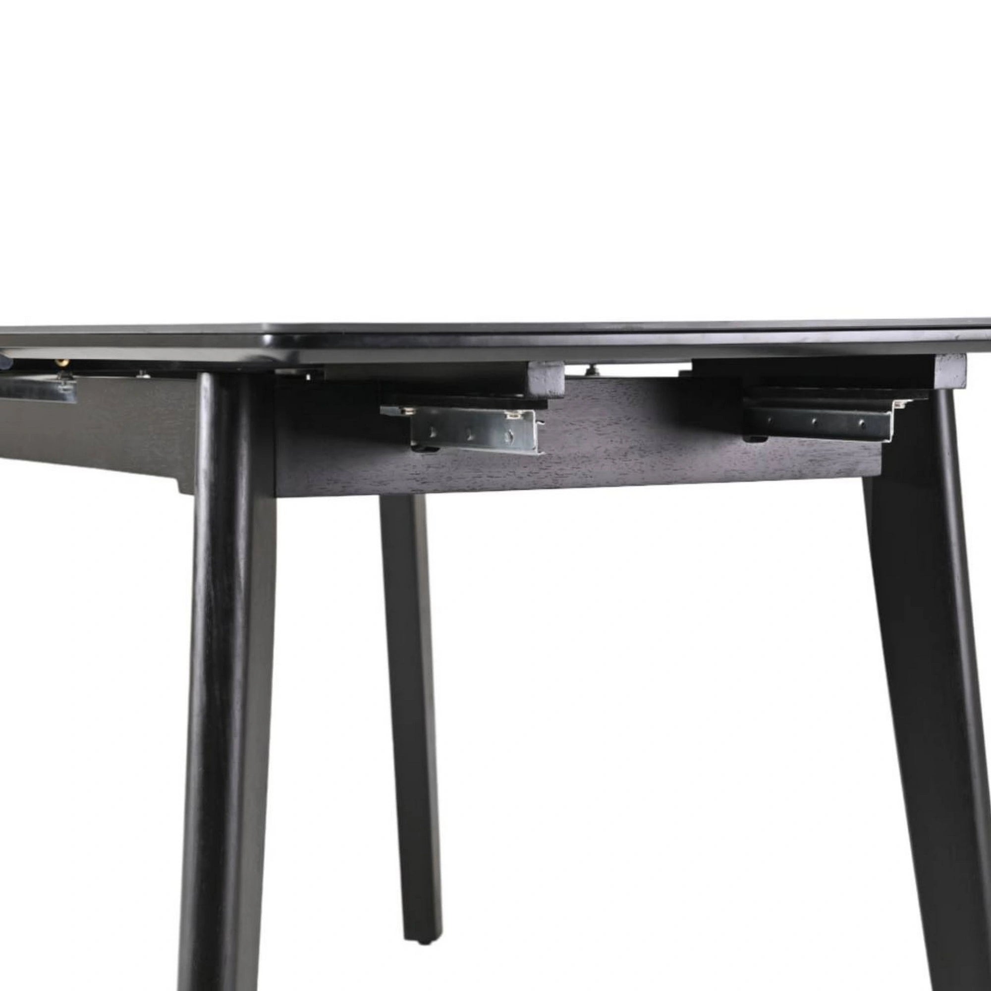 Masa extensibila OSTEN, negru cu efect de marmura, 110/140x80x76 cm