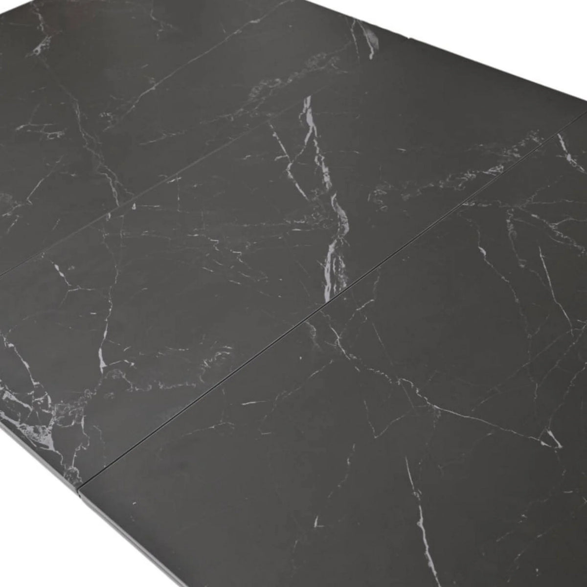 Masa extensibila OSTEN, negru cu efect de marmura, 120/160x80x76 cm