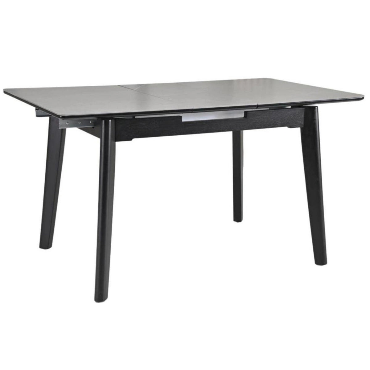 Masa extensibila OSTEN, gri cu efect de marmura/negru, 110/140x80x76 cm