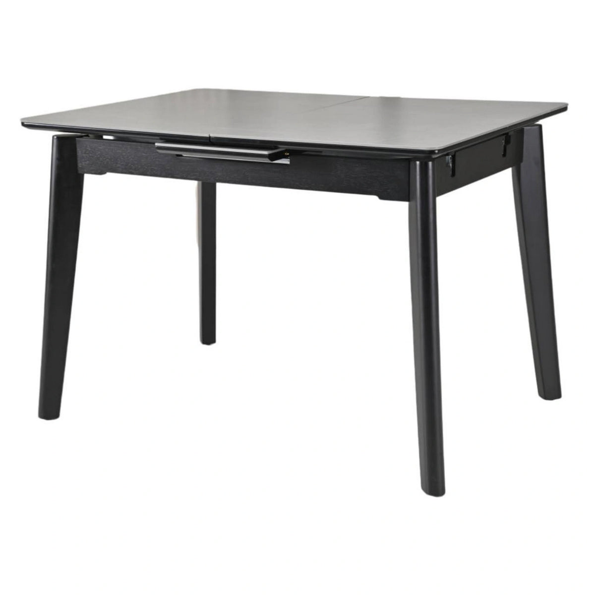 Masa extensibila OSTEN, gri cu efect de marmura/negru, 110/140x80x76 cm