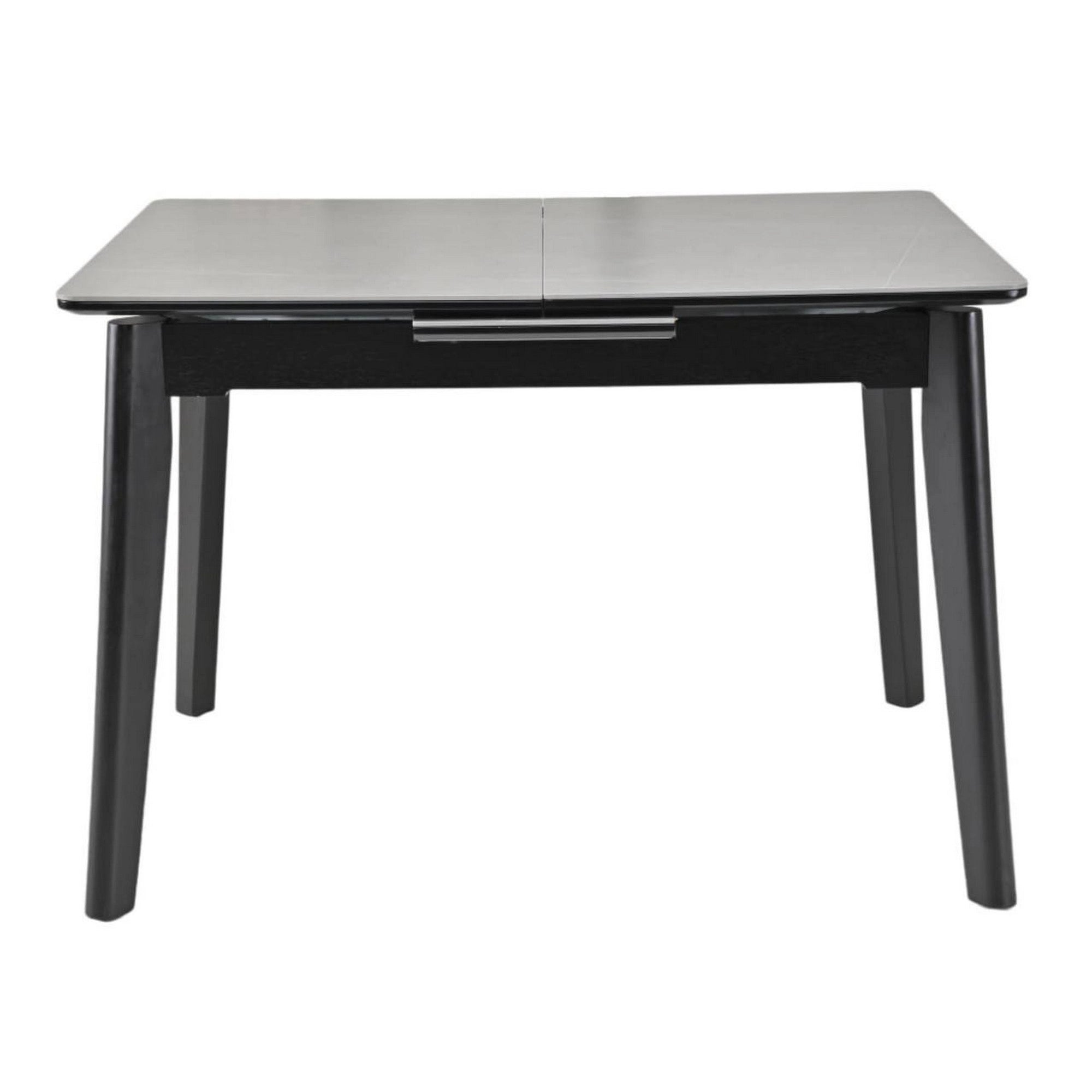 Masa extensibila OSTEN, gri cu efect de marmura/negru, 140/180x80x76 cm