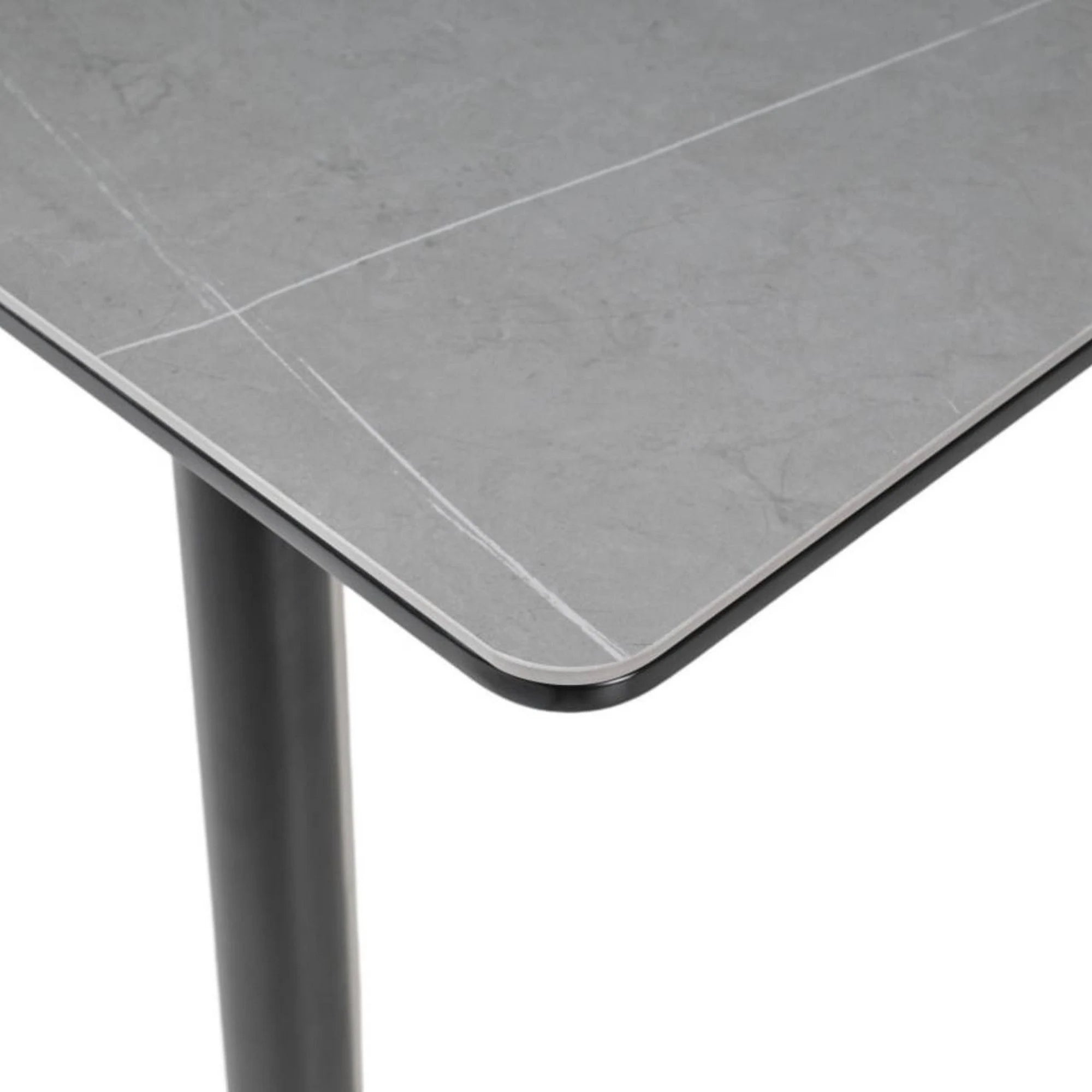 Masa extensibila OSTEN, gri cu efect de marmura/negru, 140/180x80x76 cm