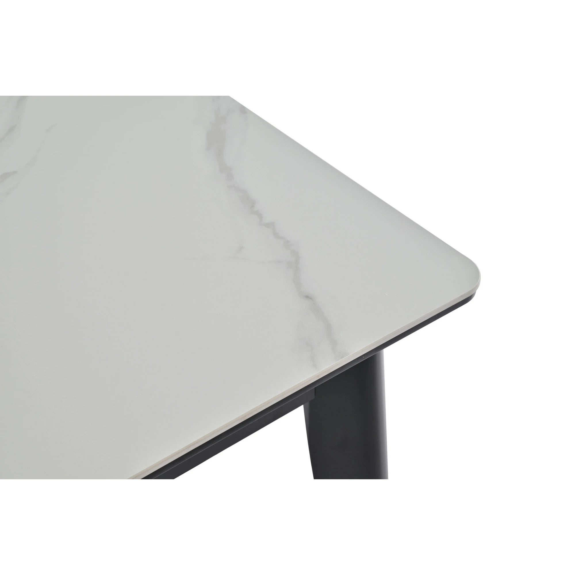 Masa extensibila OSTEN, alb cu efect de marmura/negru, 110/140x80x76 cm