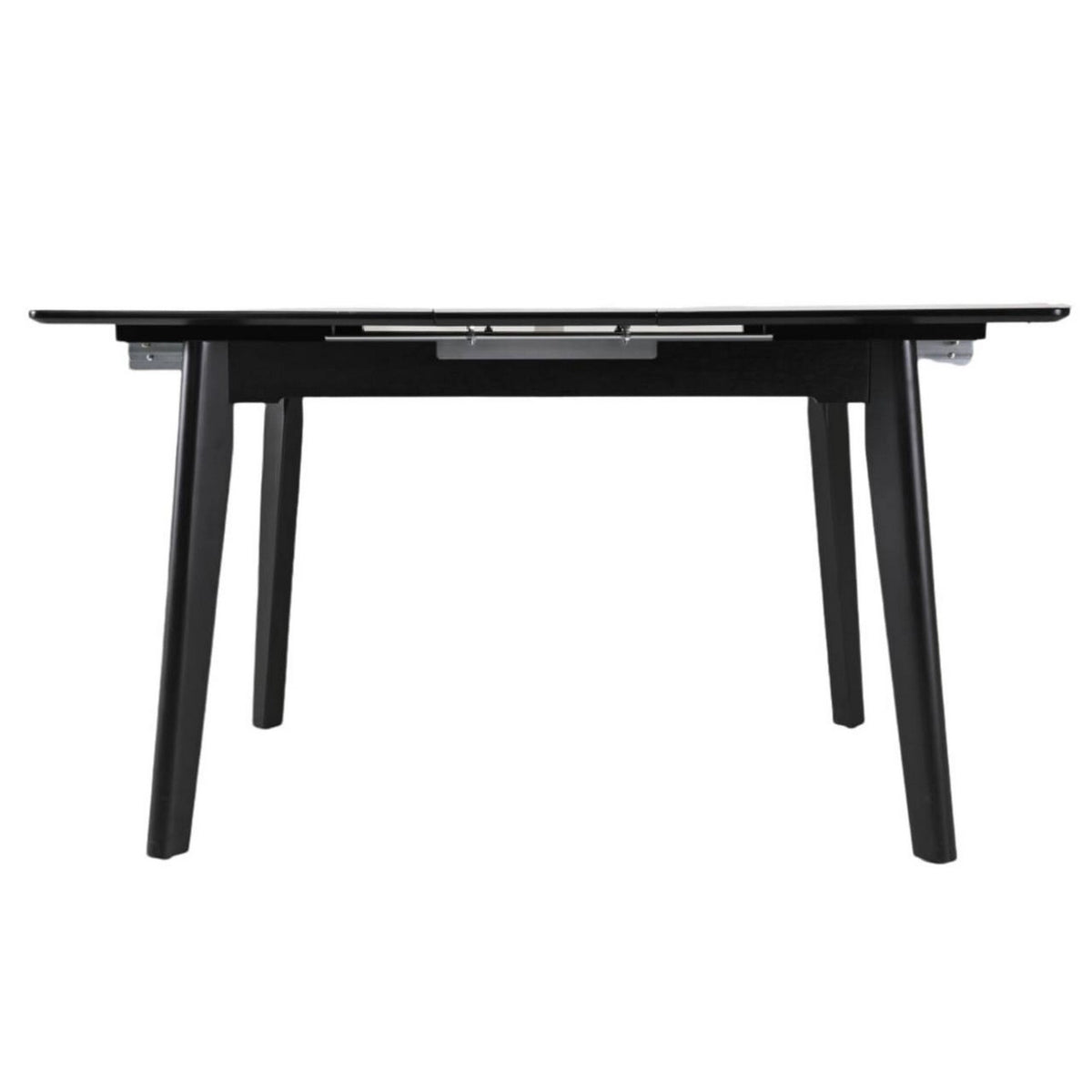Masa extensibila OSTEN, alb cu efect de marmura/negru, 110/140x80x76 cm