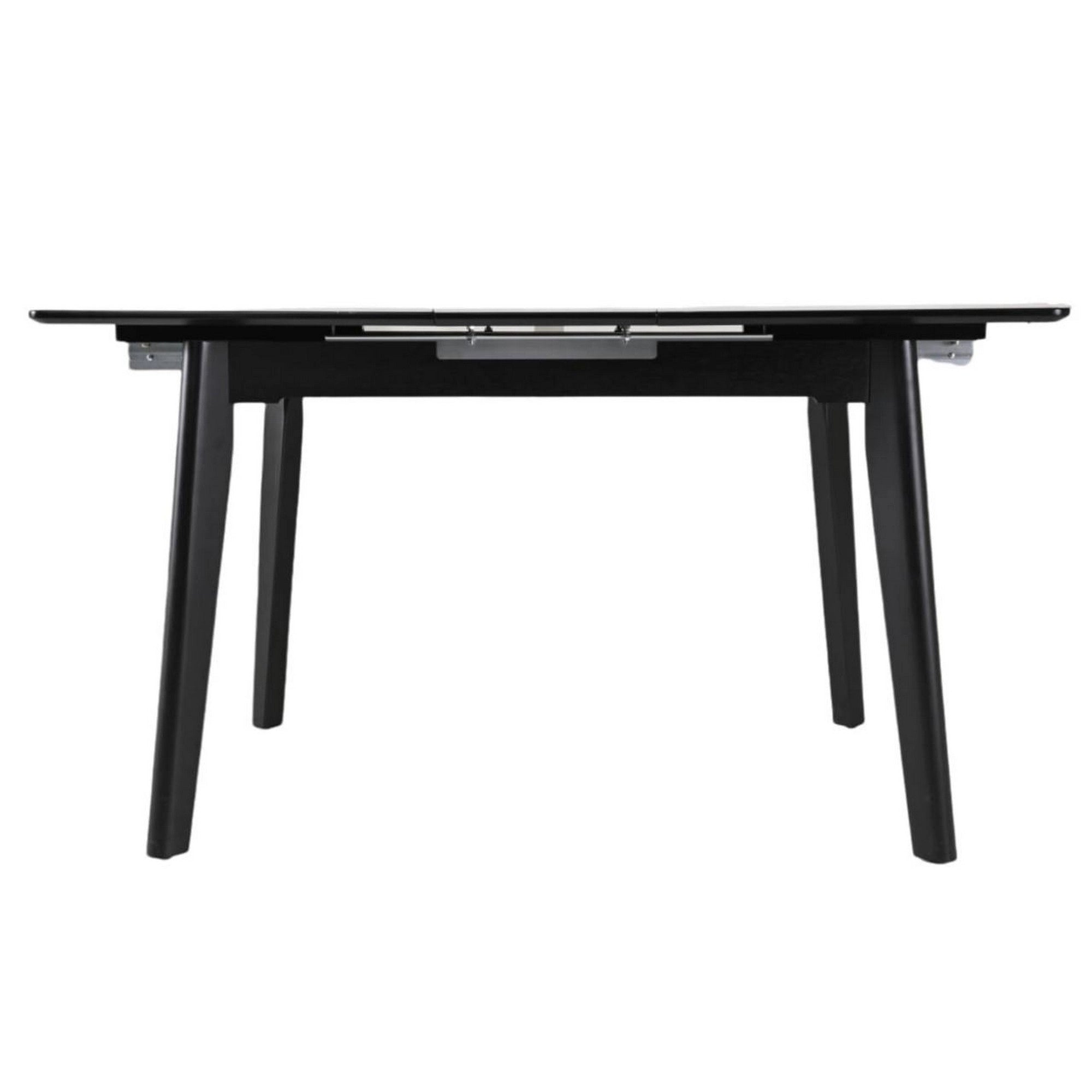 Masa extensibila OSTEN, alb cu efect de marmura/negru, 110/140x80x76 cm
