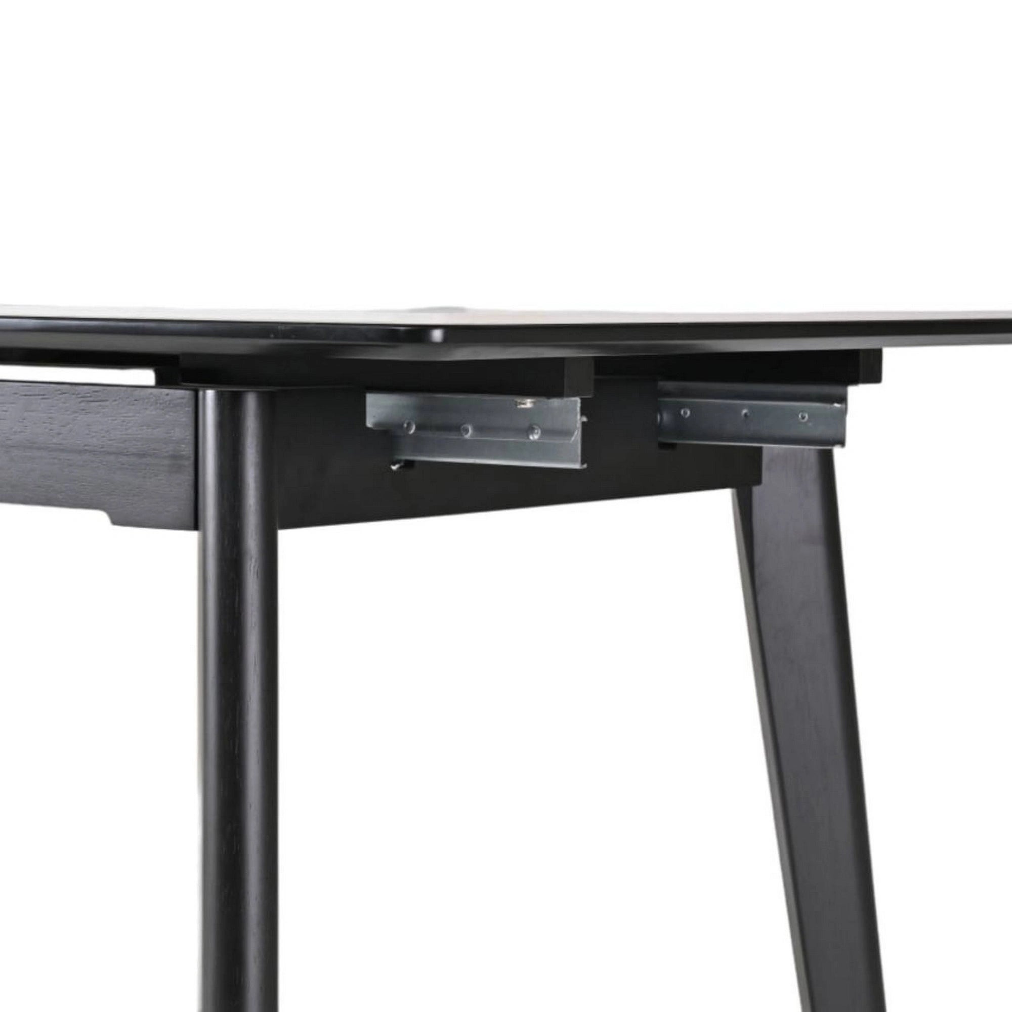 Masa extensibila OSTEN, alb cu efect de marmura/negru, 110/140x80x76 cm