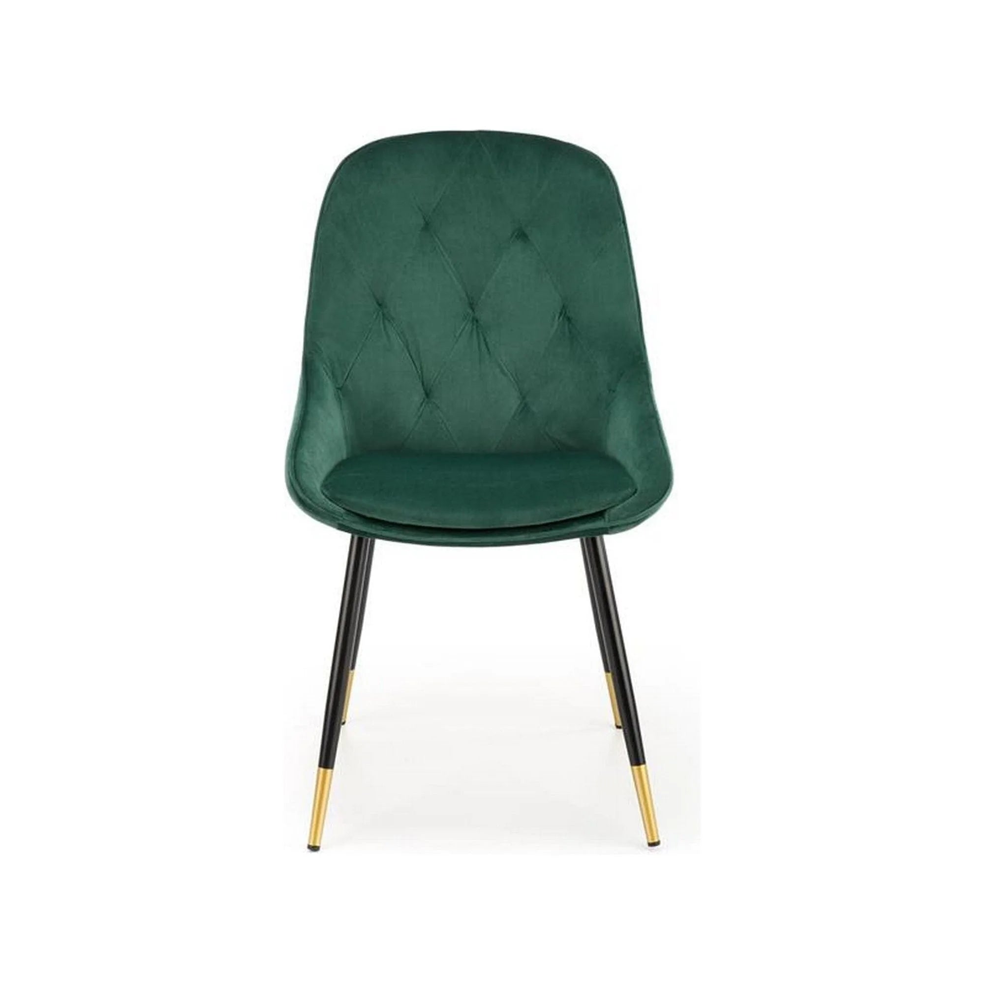 Scaun K437, verde inchis/negru, stofa catifelata/metal, 49x55x88 cm
