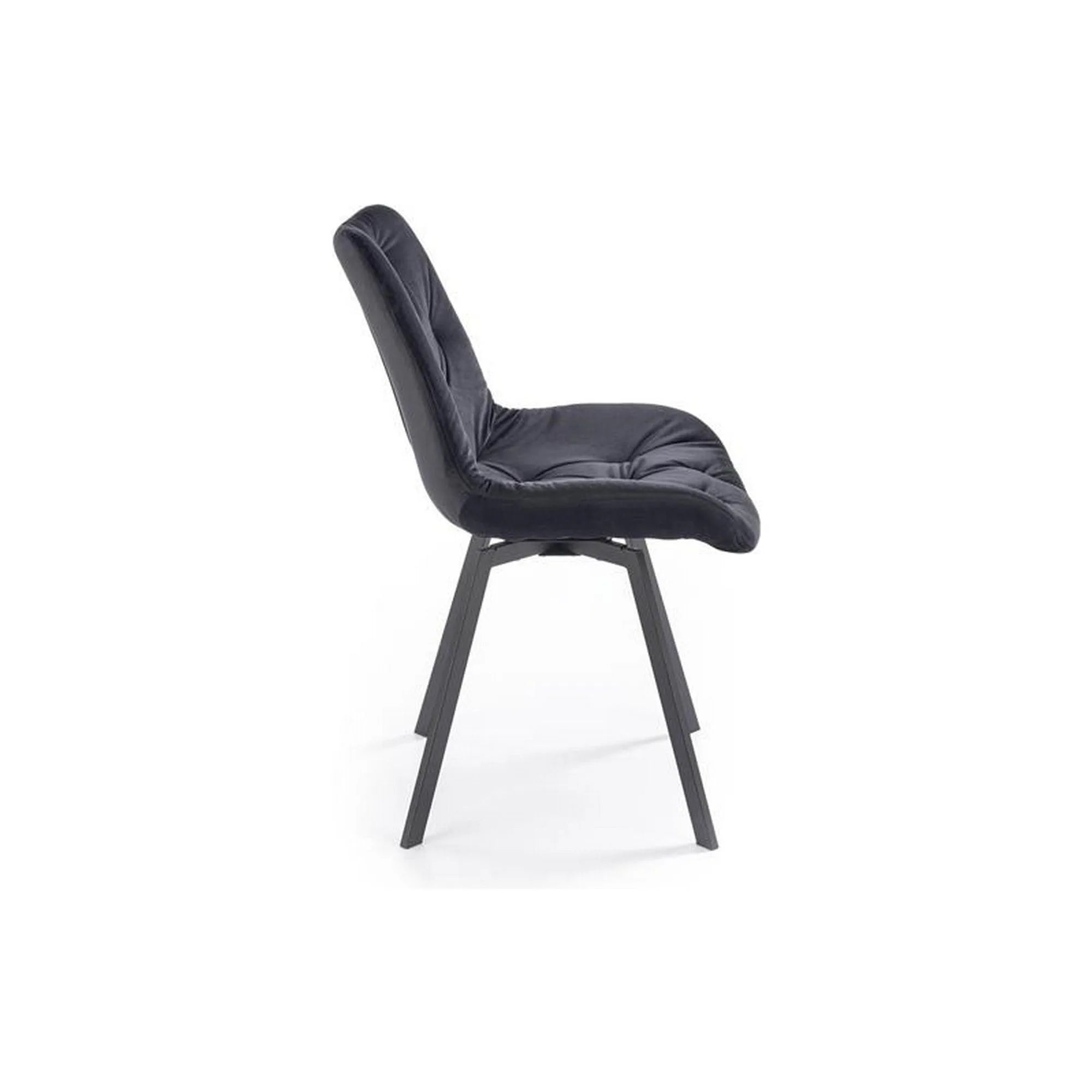 Scaun pivotant K519, negru, stofa catifelata/metal, 54x63x86 cm