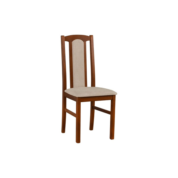 Scaun BOS 7, castan/bej - Aston 2, lemn de fag/stofa clasica, 43x40x95 cm