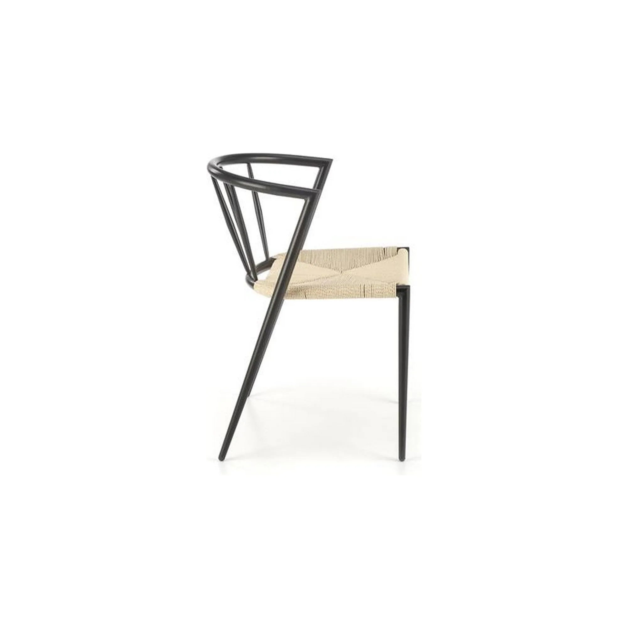 Scaun K515, bej/negru, sfoara/metal, 51x52x72 cm