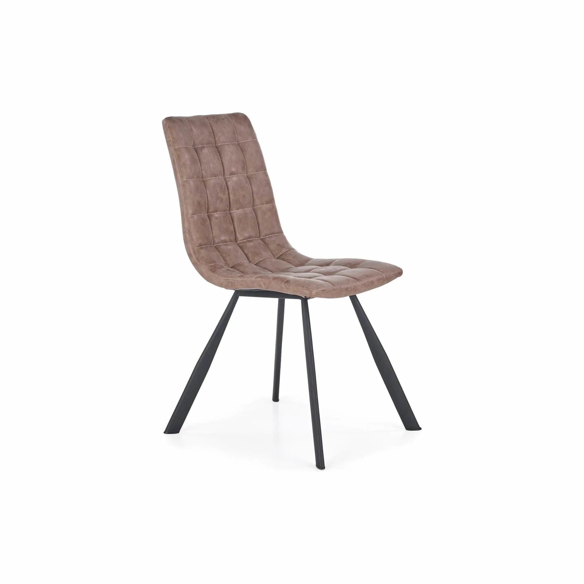 Scaun tapitat K280, maro/negru, piele ecologica/metal, 44x46x91 cm