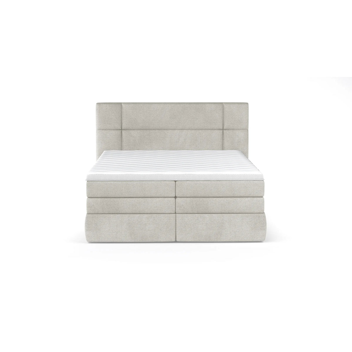 Pat boxspring PALACE 160x200, personalizabil materiale gama Oferta Avantaj, cu saltele, topper si lada pentru depozitare