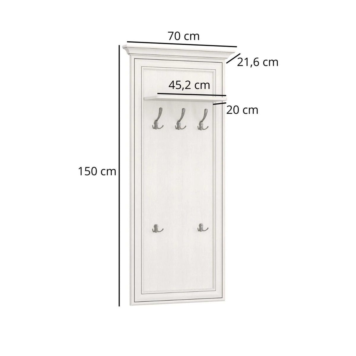 Mobila hol clasica TIFFANY II, crem, PAL laminat, 3 piese