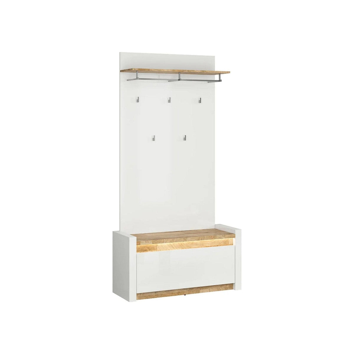 Pantofar ALAMEDA, alb/stejar, PAL, 100x37x51 cm