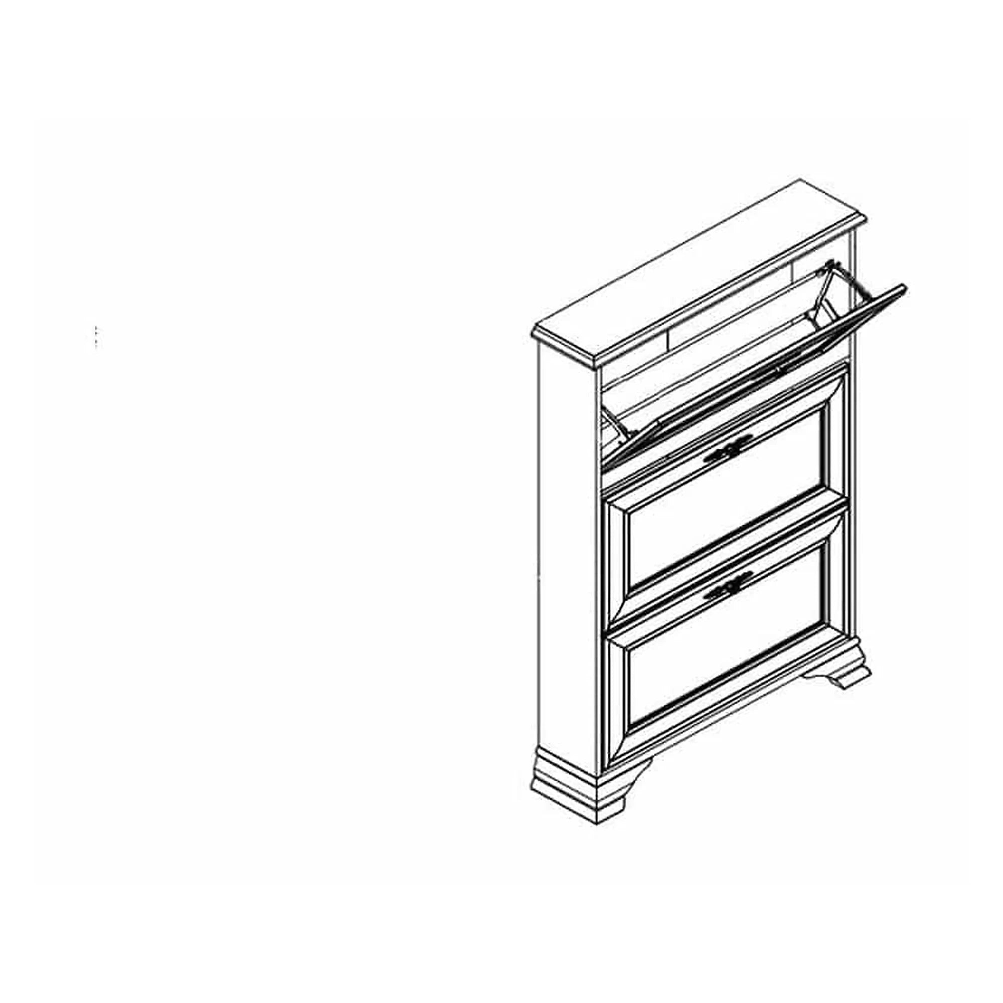 Pantofar alb inalt IDENTO, PAL, 80x20x123 cm