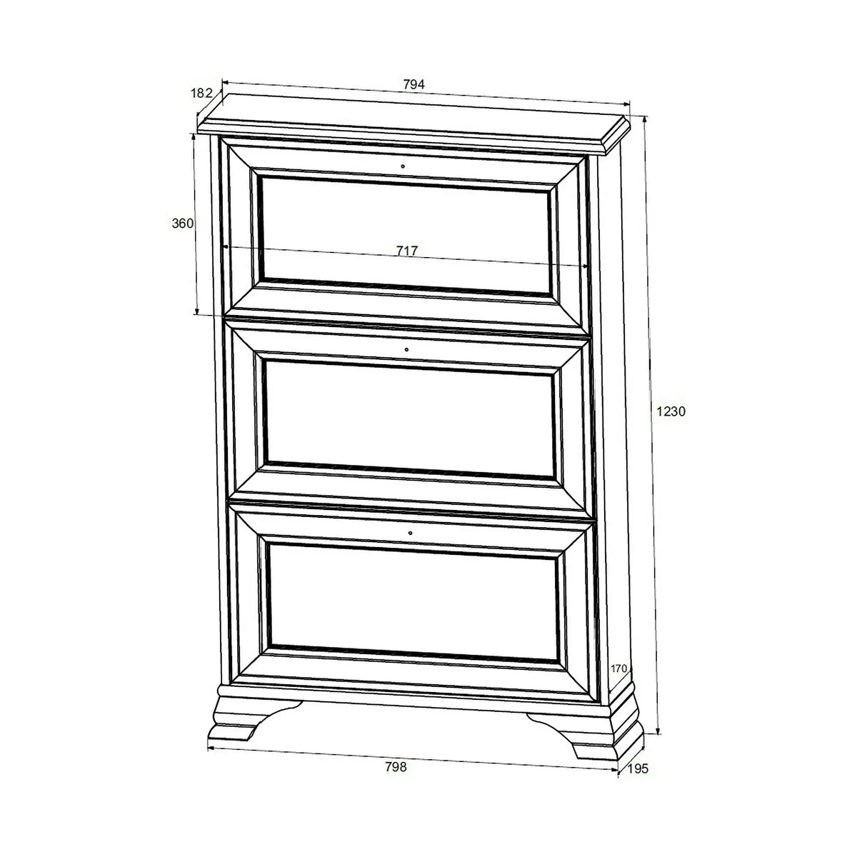 Pantofar alb inalt IDENTO, PAL, 80x20x123 cm