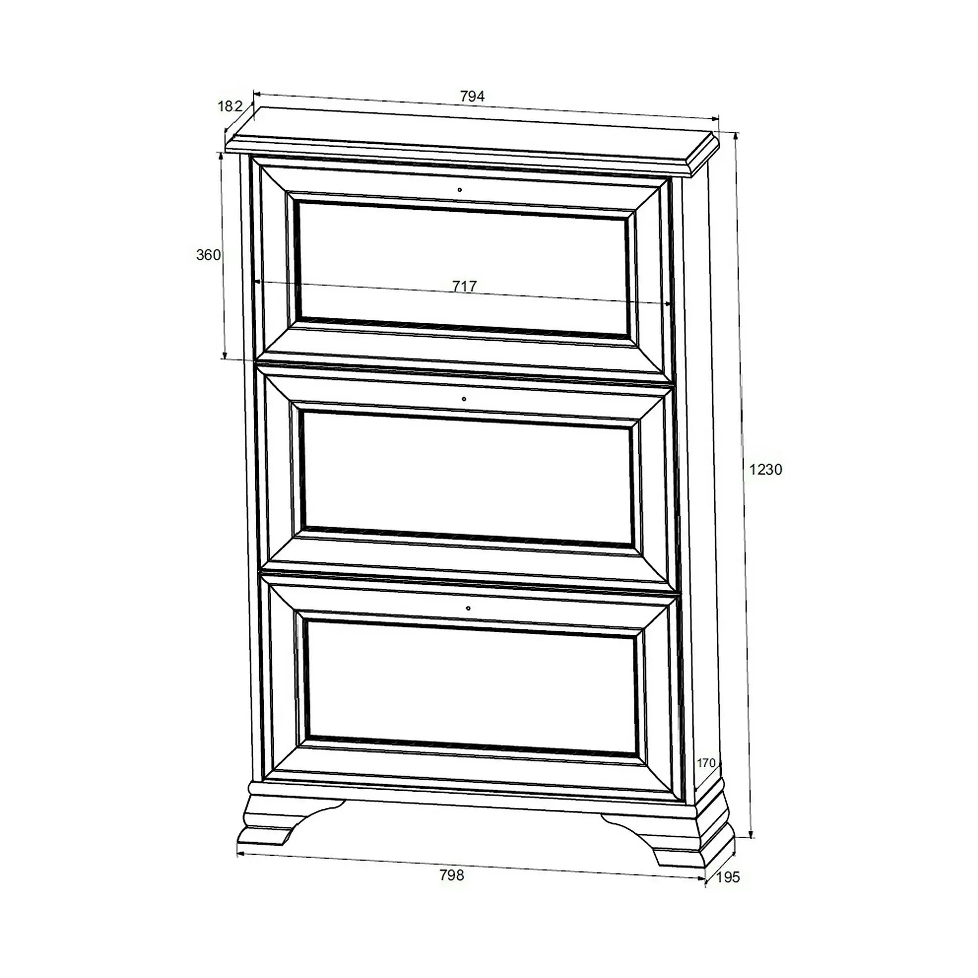 Pantofar alb inalt IDENTO, PAL, 80x20x123 cm