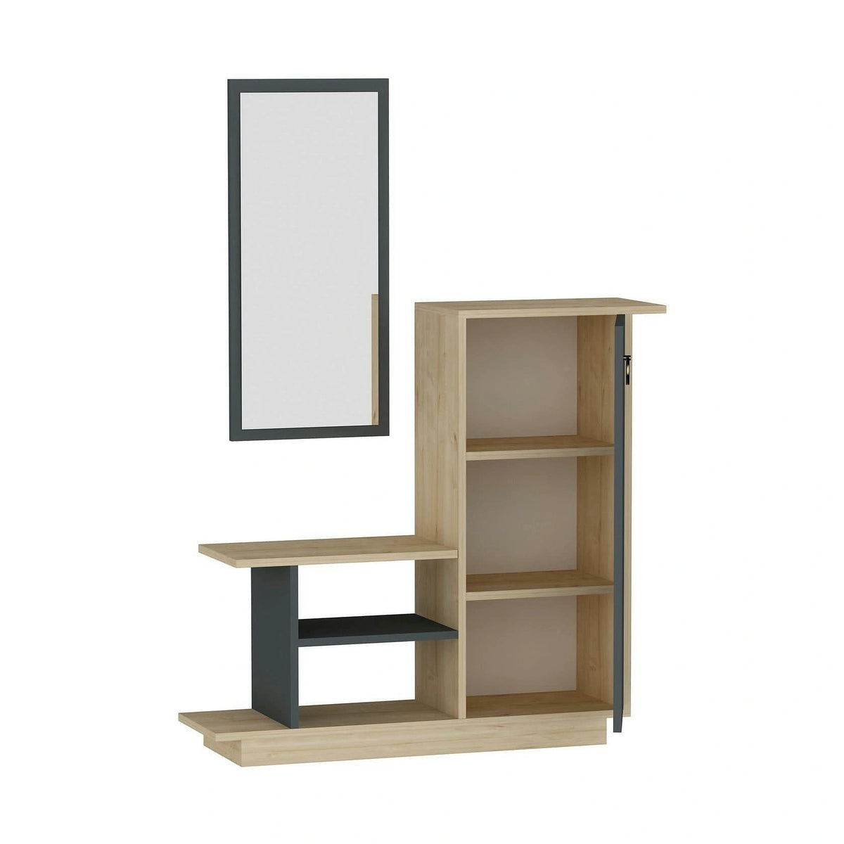 Pantofar ASIA, stejar/gri antracit, PAL melaminat, 80x30x90 cm