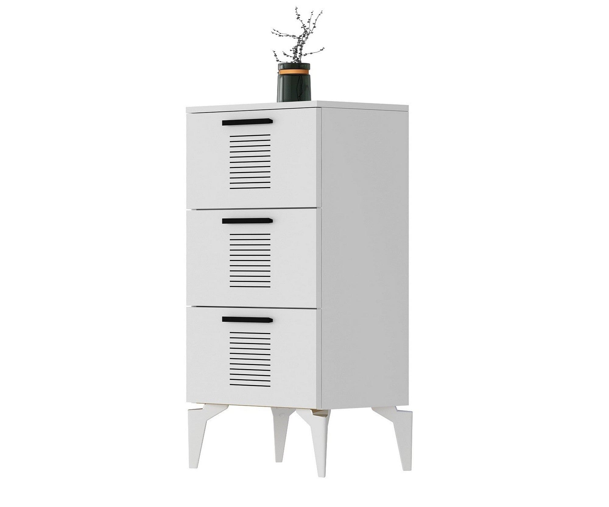 Pantofar ASIMO H, alb, PAL melaminat, 45x31x104 cm