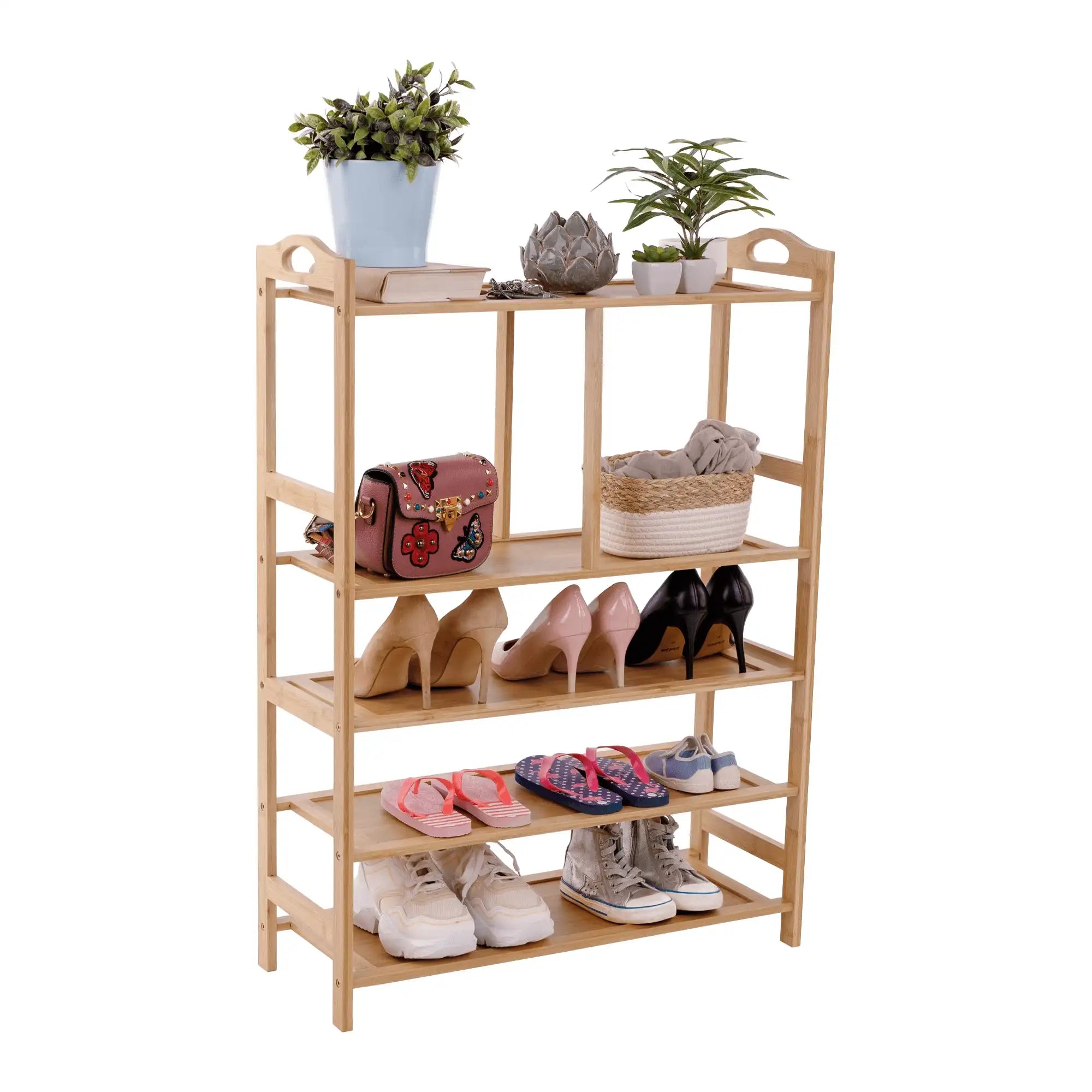 Pantofar AVIRO, bambus natural, lemn, 68x26x95 cm