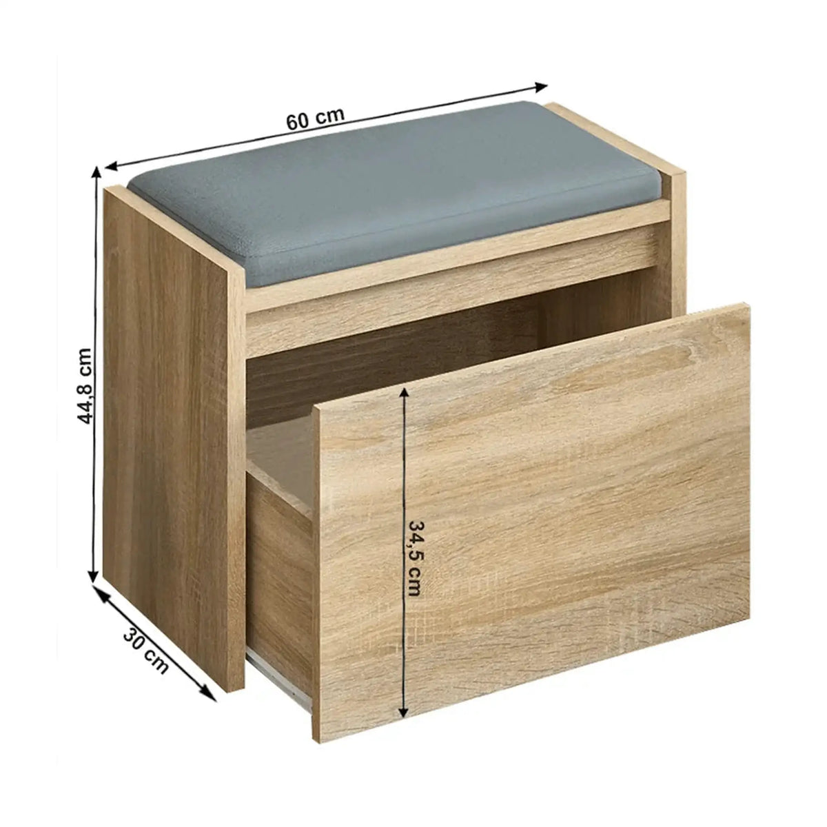 Pantofar BERGI, stejar sonoma, DTD laminat, 60x30x45 cm
