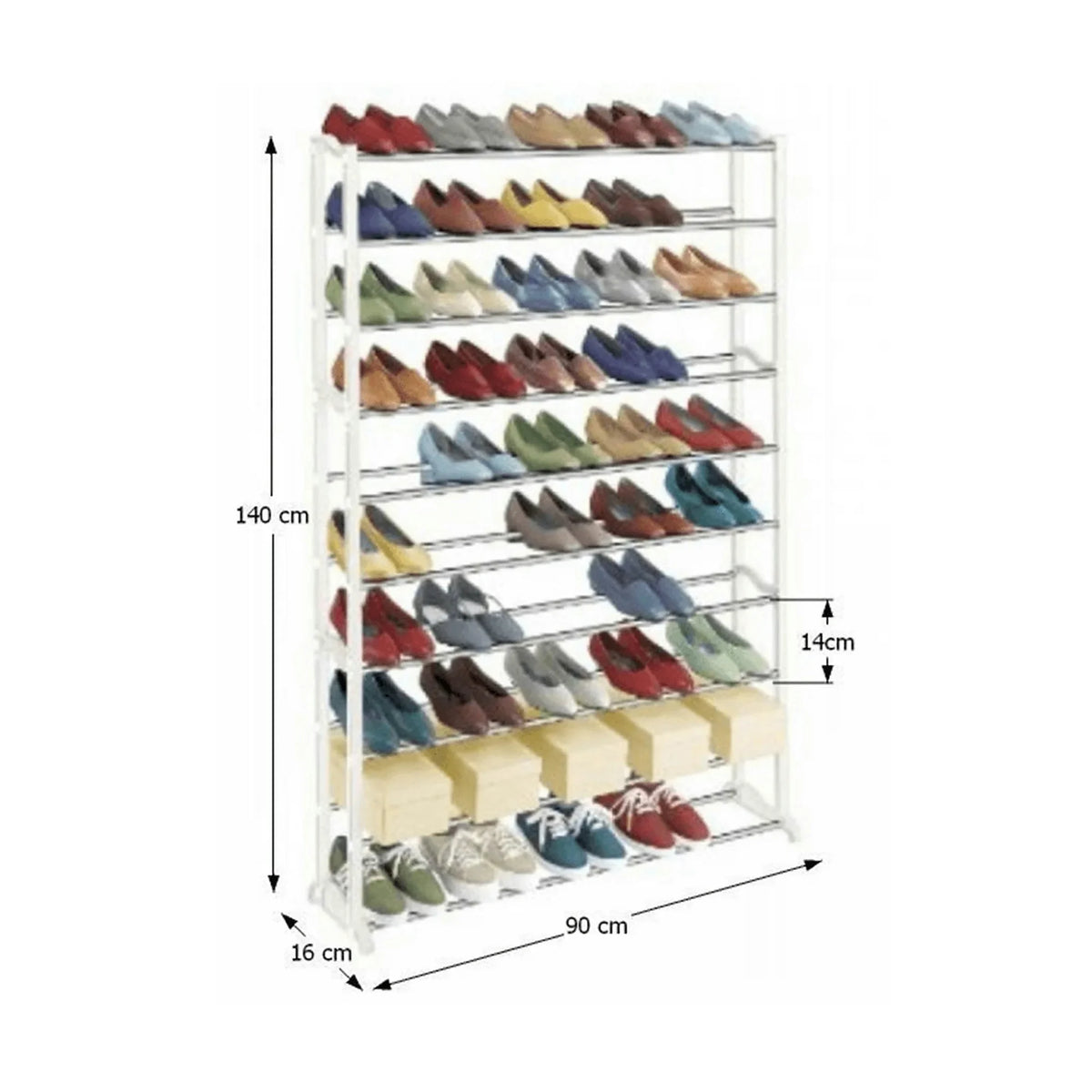 Pantofar BOTIS TYP 1, alb, plastic/metal, 90x16x140 cm