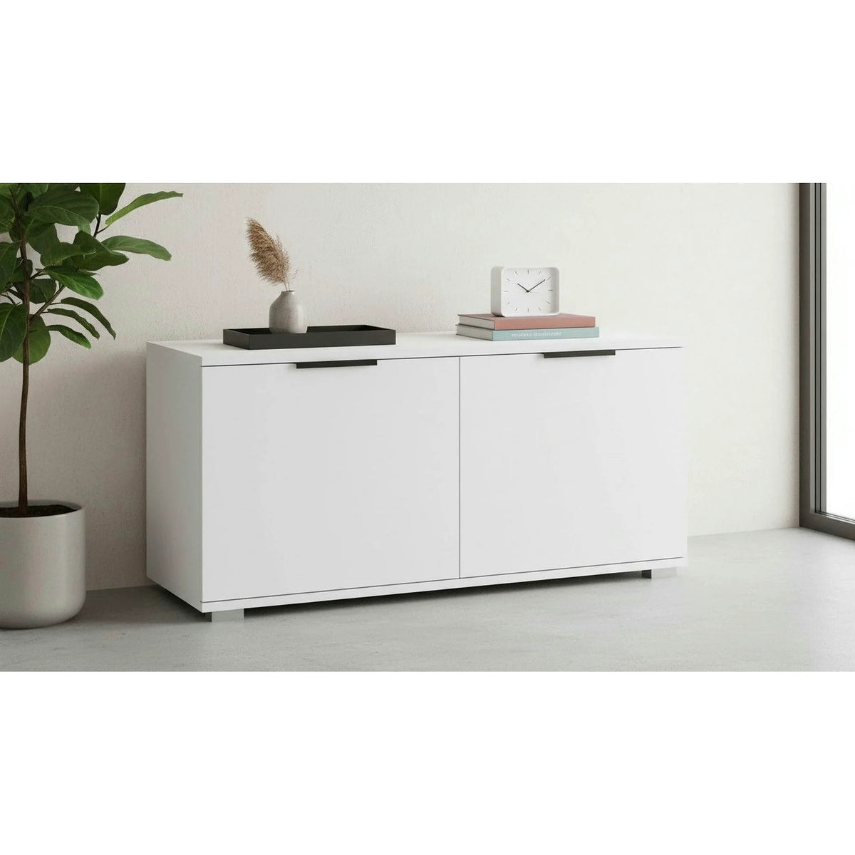 Pantofar CLIF ST-100, alb, PAL laminat, 100x38x48 cm