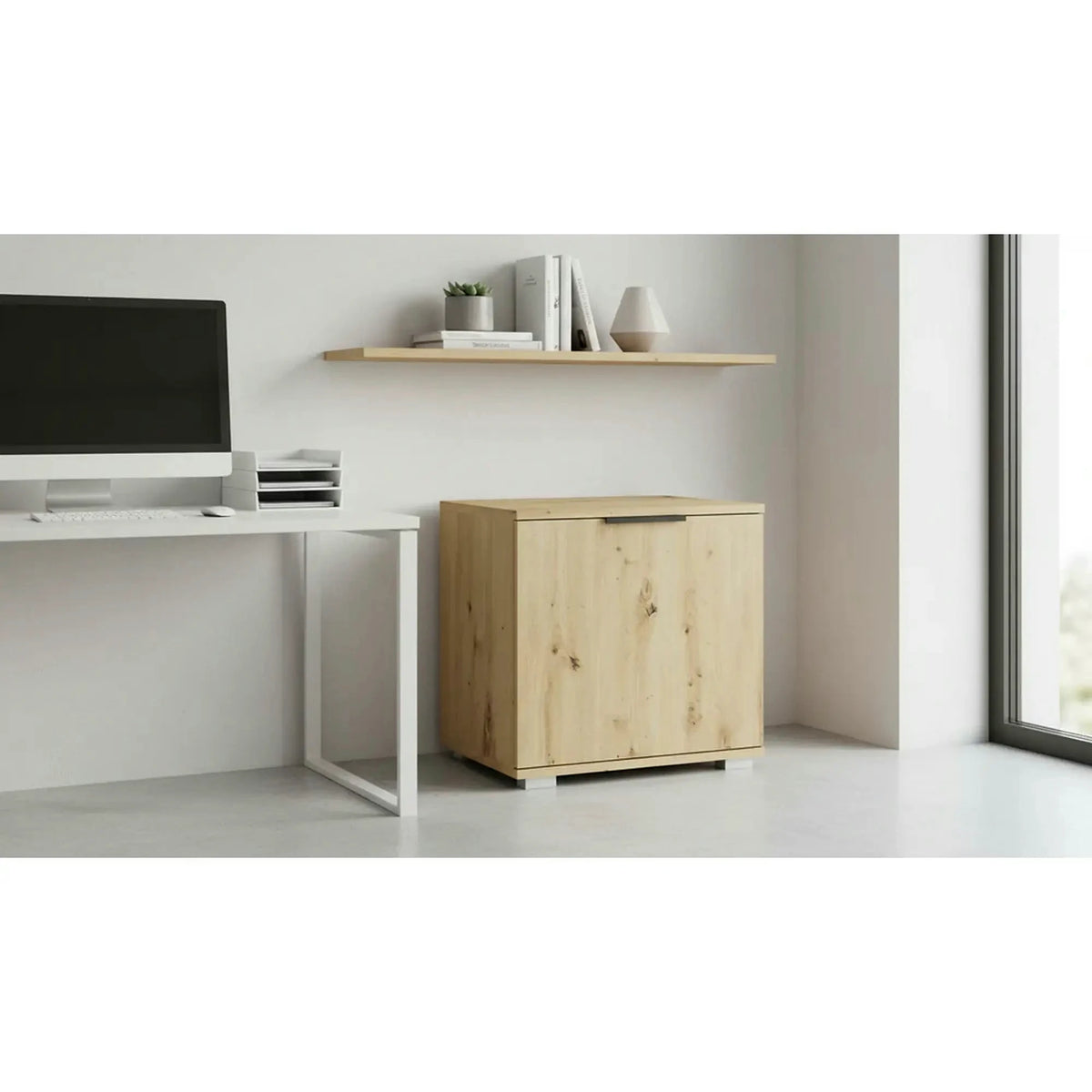 Pantofar CLIF ST-50, stejar artisan, PAL laminat, 50x38x48 cm
