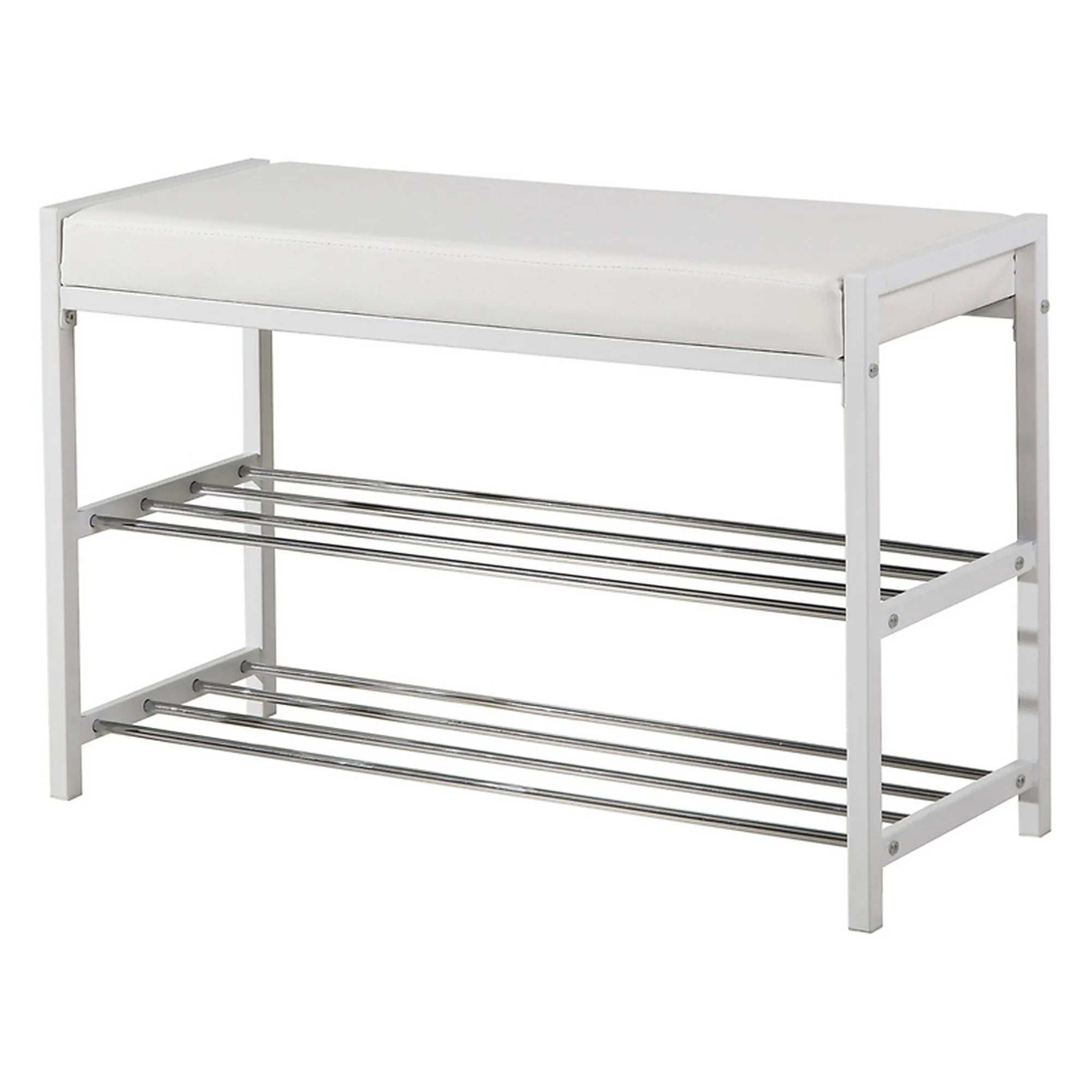 Pantofar DANIELA, alb/crom, metal, 80x30x52 cm