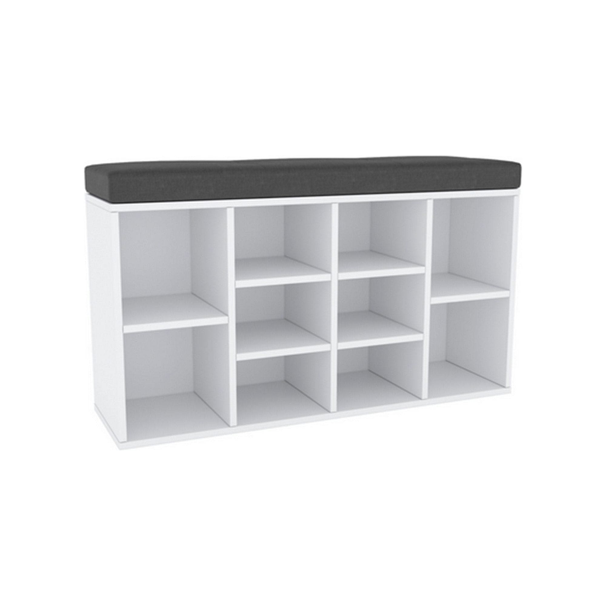 Pantofar FADDY, alb/negru, DTD laminat/stofa, 104x30x55 cm