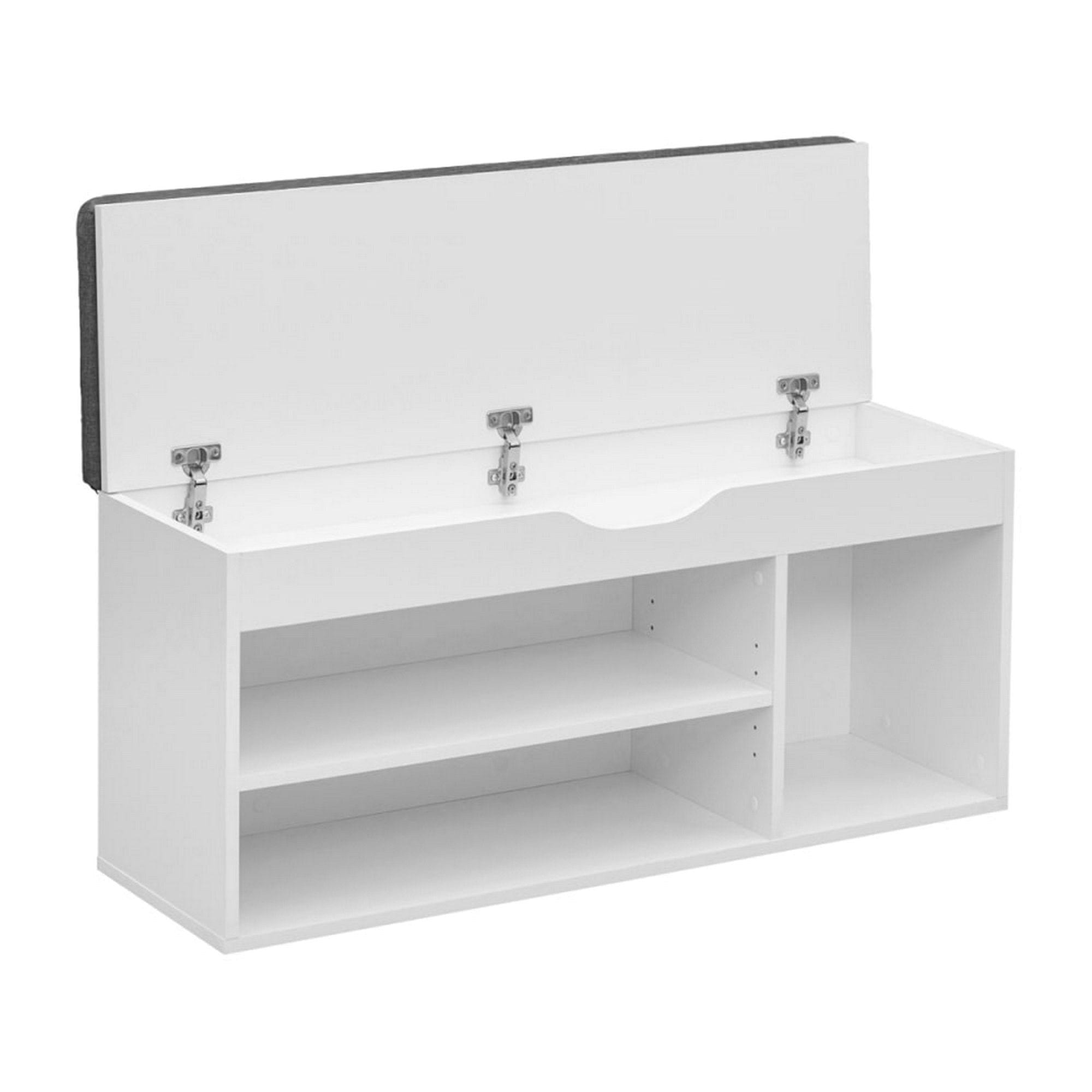 Pantofar FUDDY NEW, alb/gri inchis, DTD laminat, 104x32x48 cm