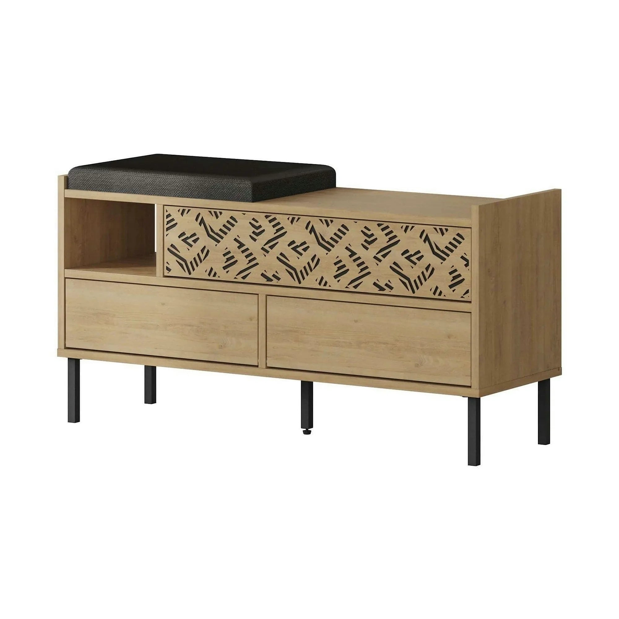 Pantofar HEATON, stejar safir/gri inchis, PAL melaminat, 110x37x56 cm