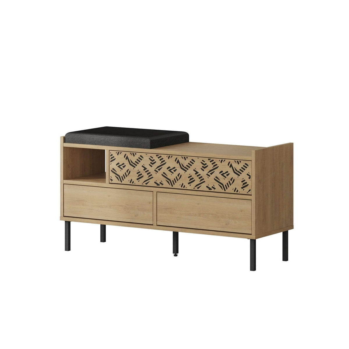 Pantofar HEATON, stejar safir/gri inchis, PAL melaminat, 110x37x56 cm