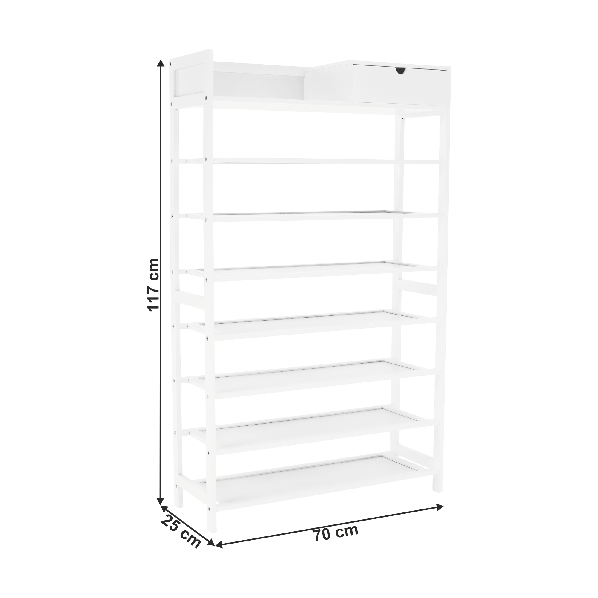 Pantofar KATLEY, alb, lemn, 70x25x117 cm